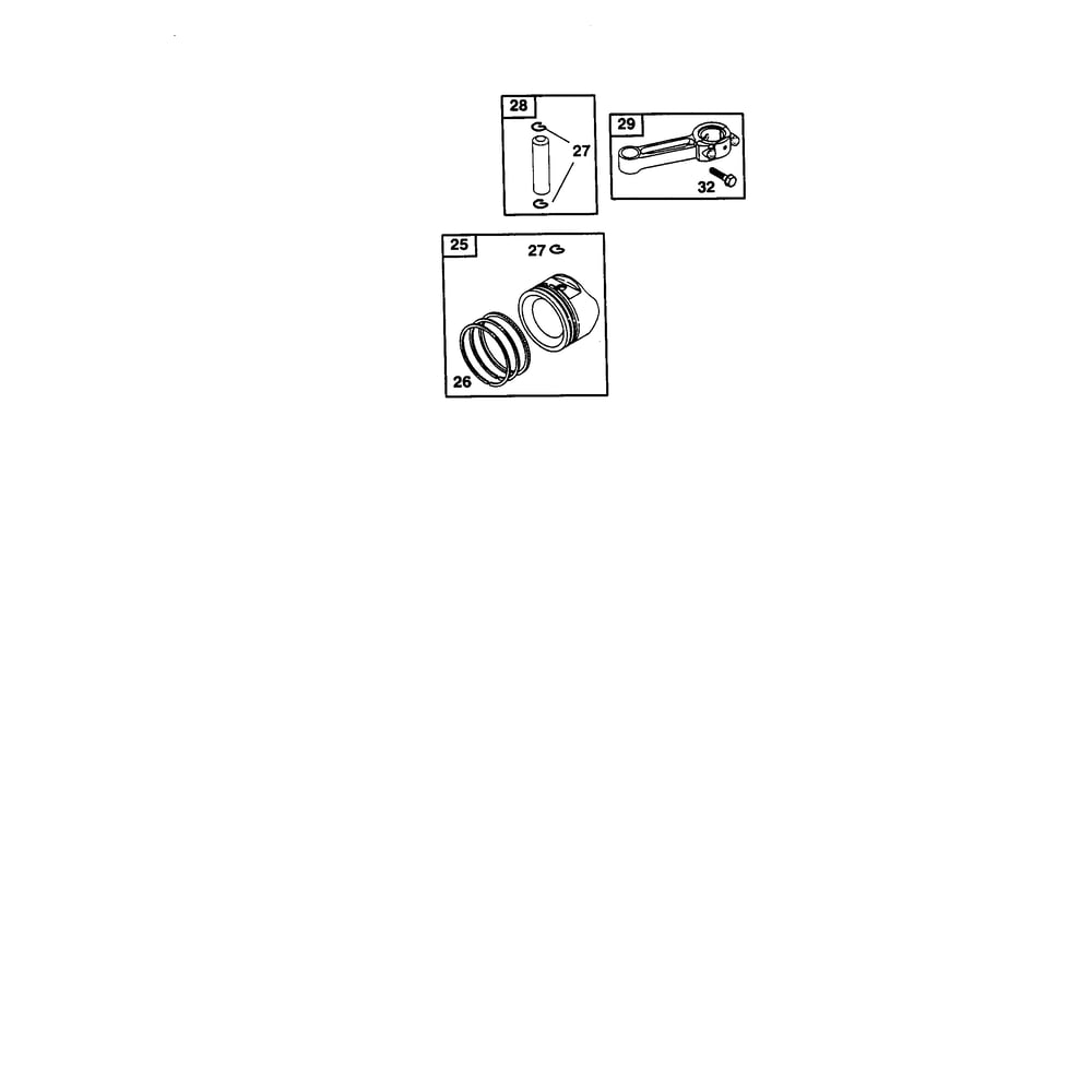 Piston Assembly Diagram and Parts List for 198700-198799 0141 Briggs and Stratton Engine
